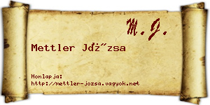 Mettler Józsa névjegykártya